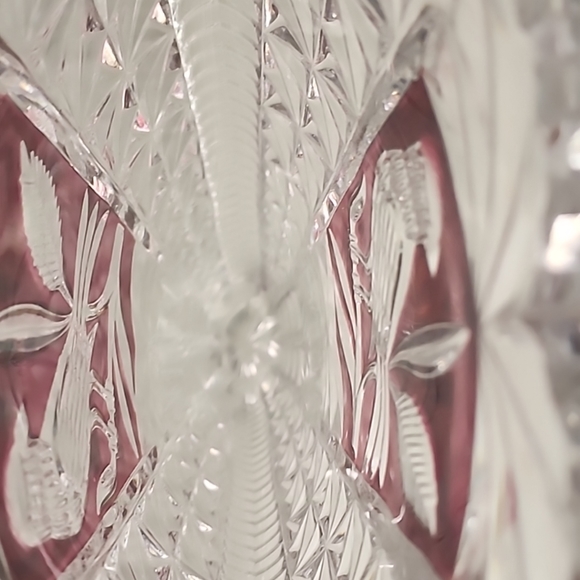 Hofbauer Collection echt bleikrostal Crystal Fan Vase, Ruby Red & Clear, 9" - Picture 6 of 13